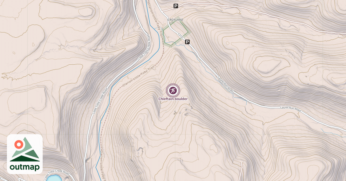 Map of Chieftain boulder