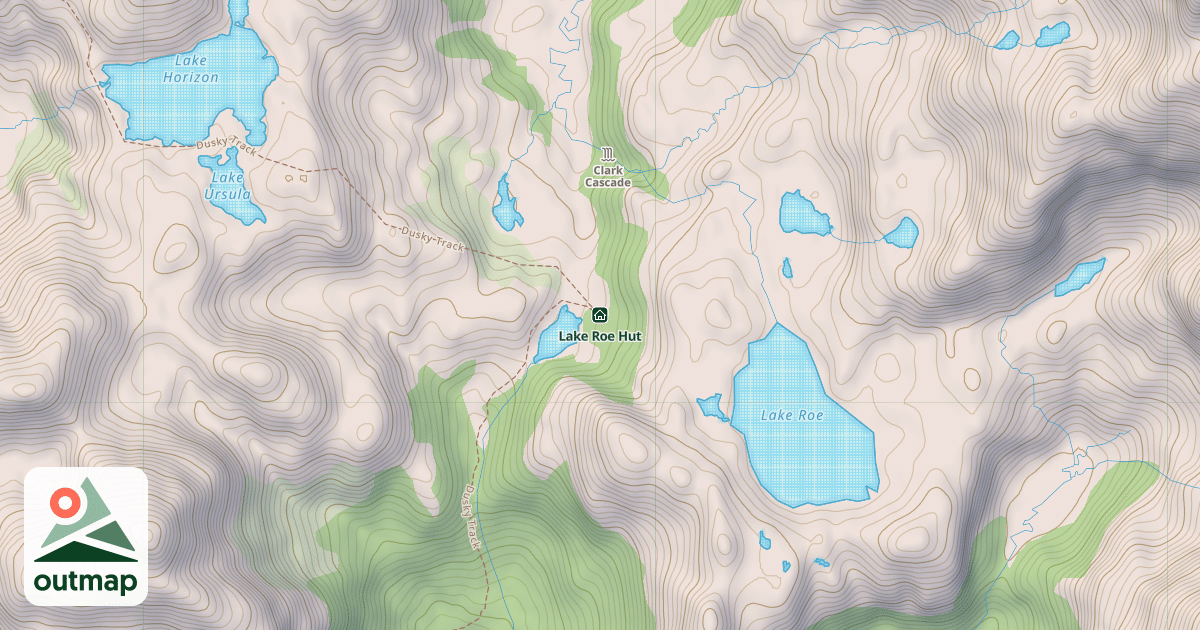 Map of Lake Roe Hut