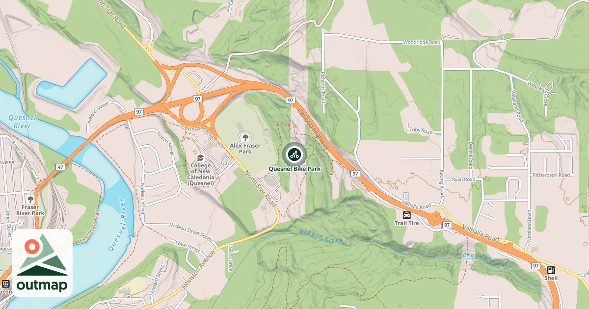 Map of Quesnel Bike Park
