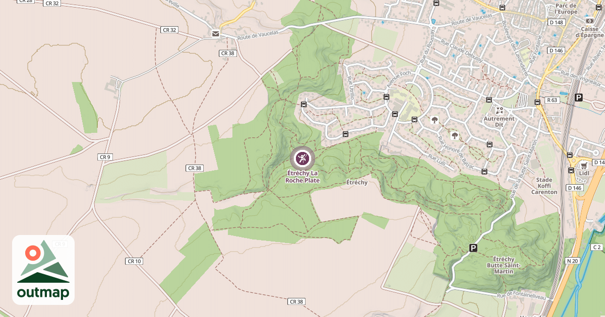 Map of Étréchy La Roche Plate