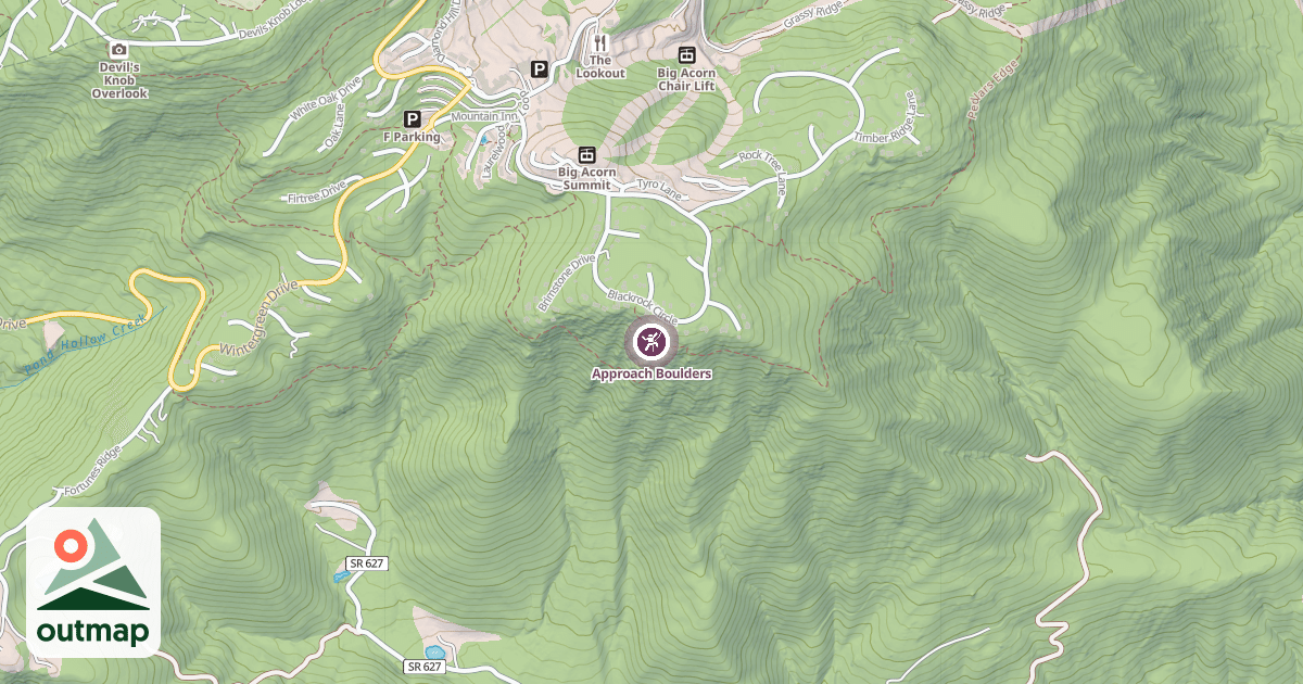 Map of Approach Boulders