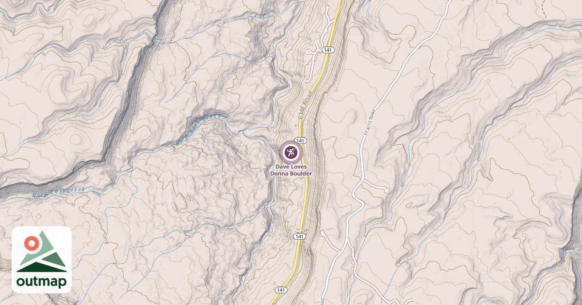 Map of Dave Loves Donna Boulder