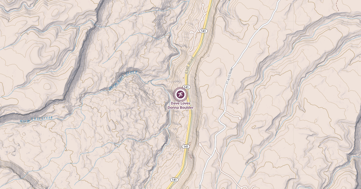 Map preview of Dave Loves Donna Boulder