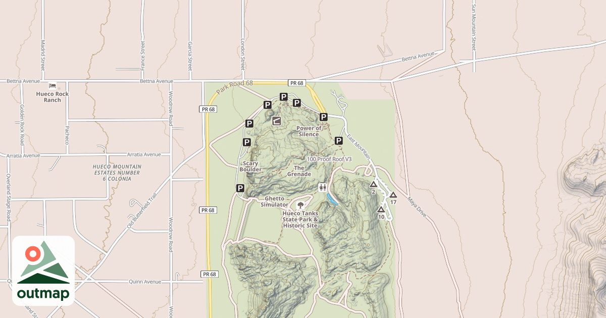 Map of 100 Proof Roof