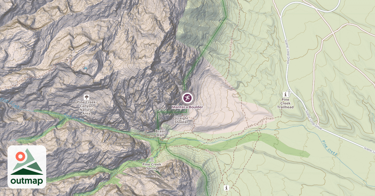 Map of Manteca Boulder