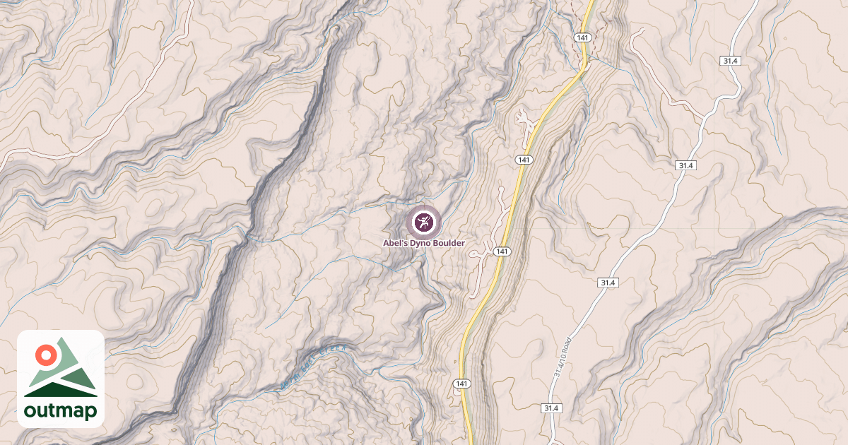 Map of Abel's Dyno Boulder