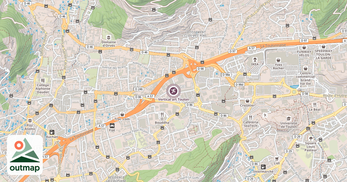 Map of Vertical'art Toulon