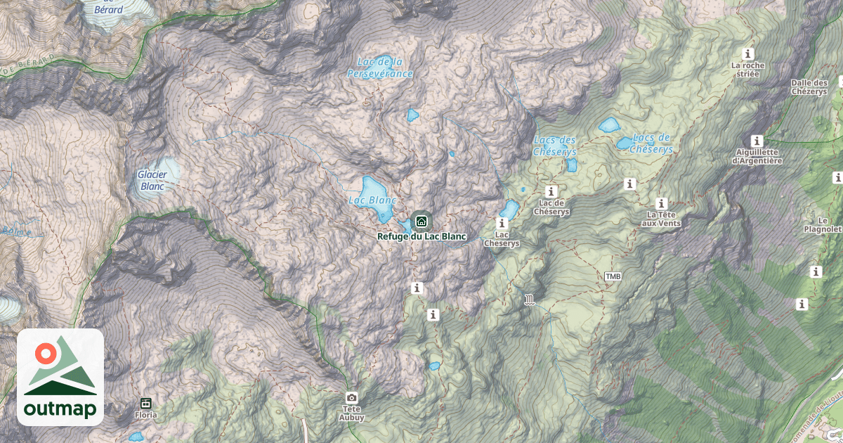 Map of Refuge du Lac Blanc