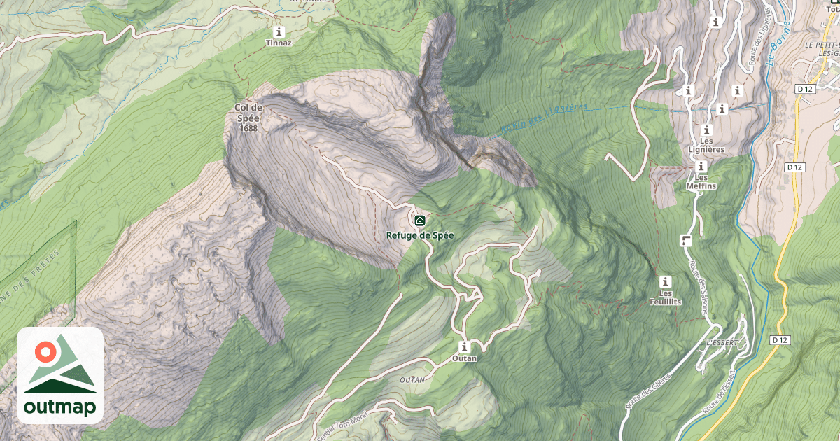 Map of Refuge de Spée