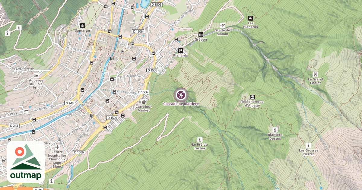 Map of Cascade de Blaitière