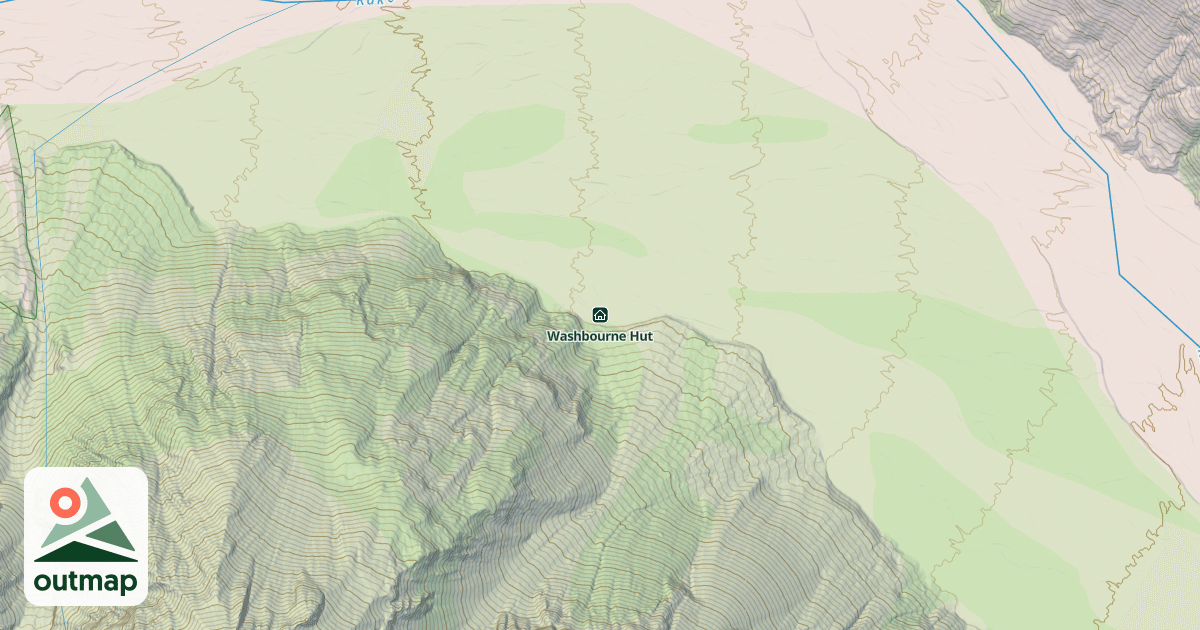 Map of Washbourne Hut