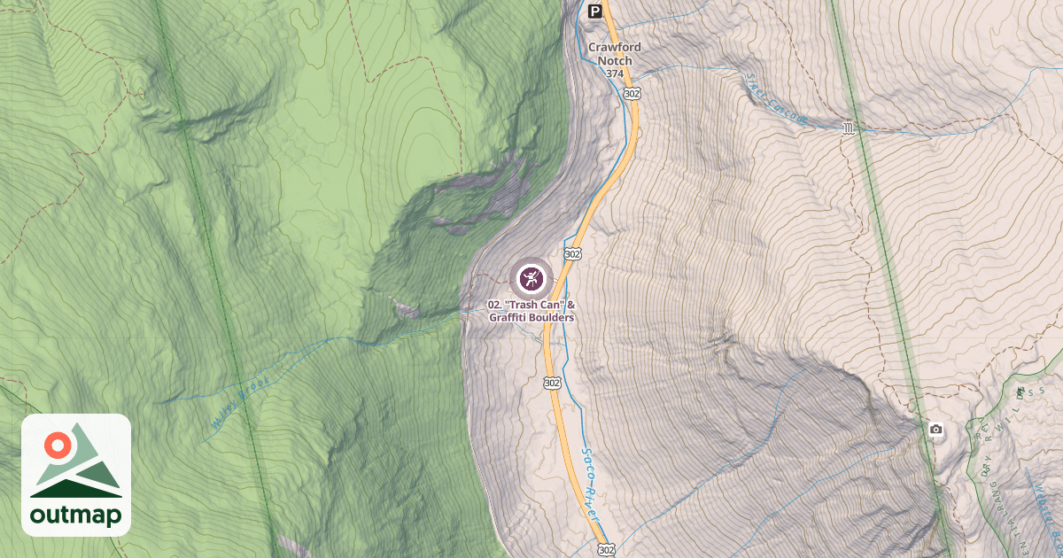 Map of 02. "Trash Can" & Graffiti Boulders