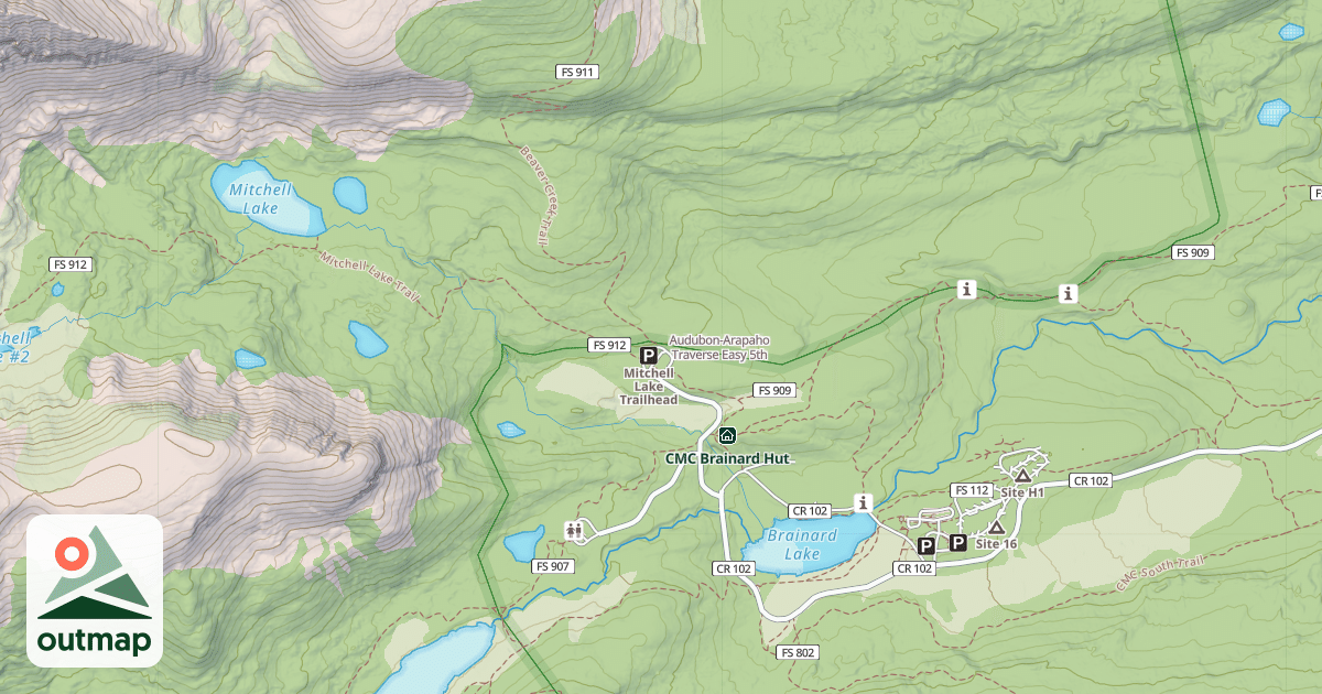 Map of Audubon-Arapaho Traverse