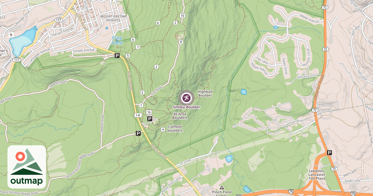 Map of Smiley Boulder