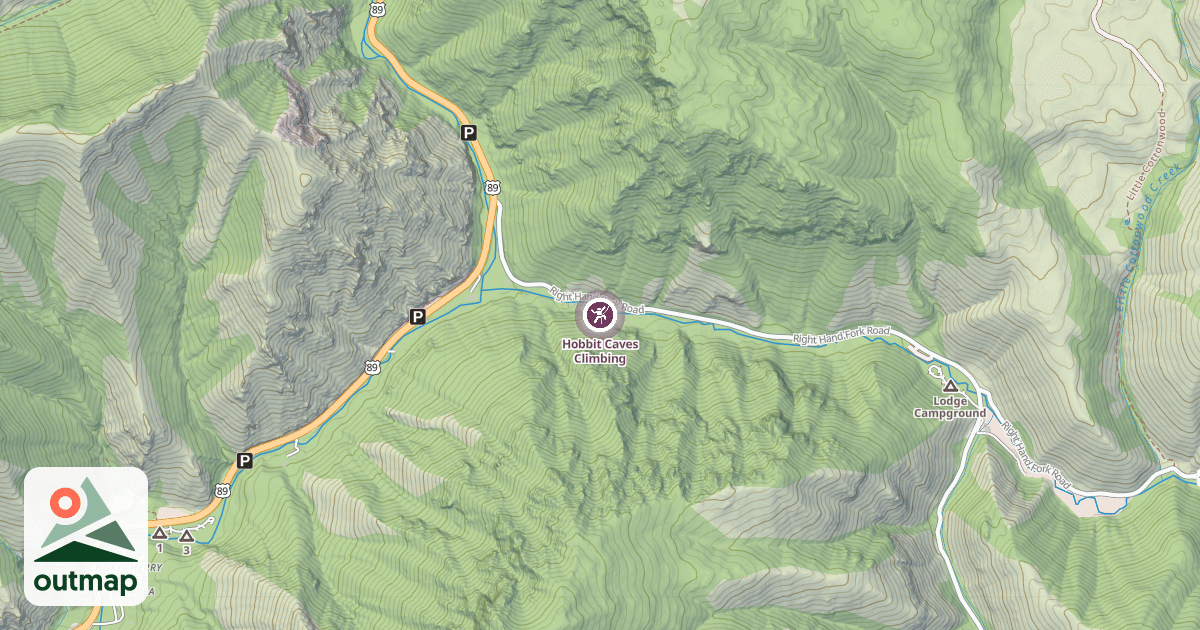 Map of Hobbit Caves Climbing