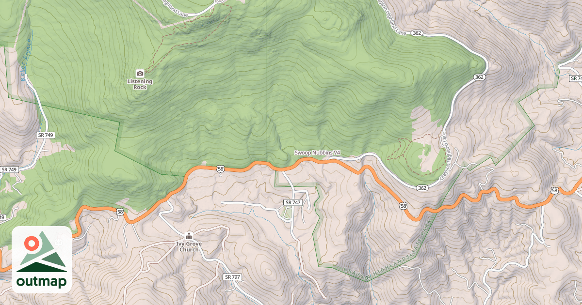 Map of Swoop Nubbins