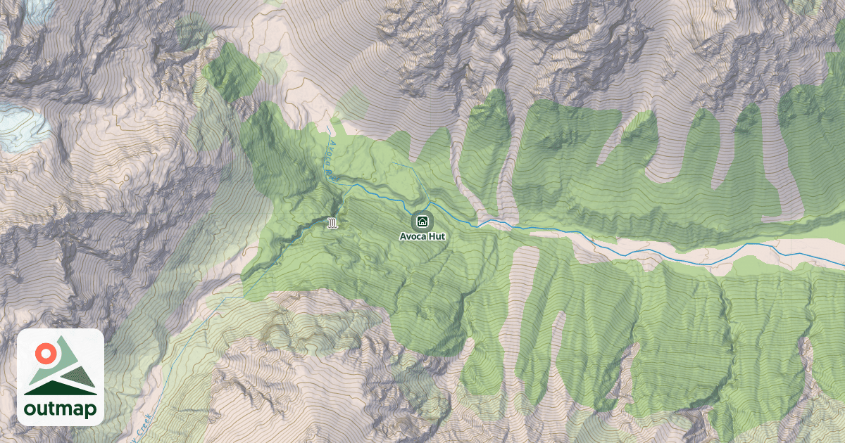 Map of Avoca Hut
