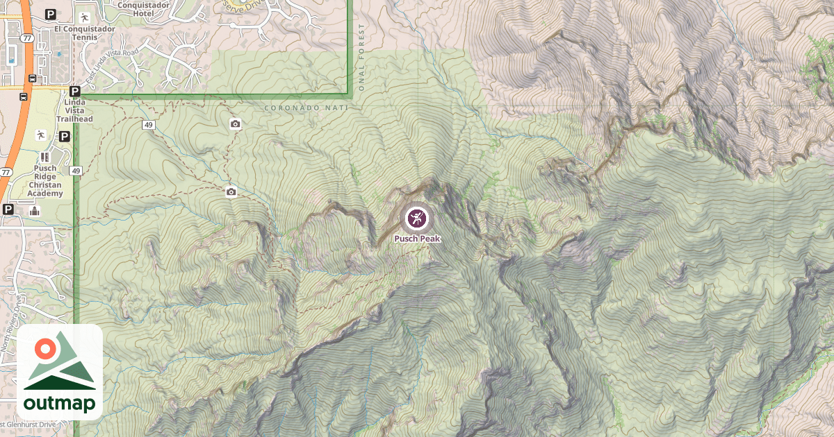 Map of Pusch Peak