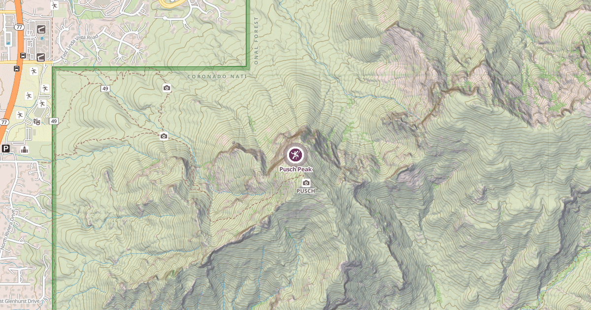 Map preview of Pusch Peak