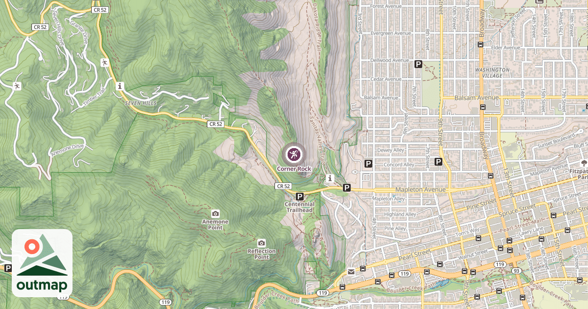 Map of Corner Rock