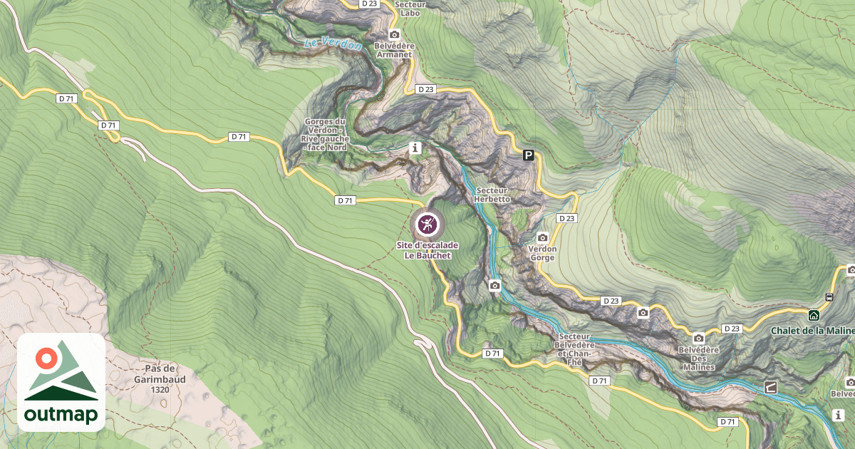 Map of Site d'escalade Le Bauchet