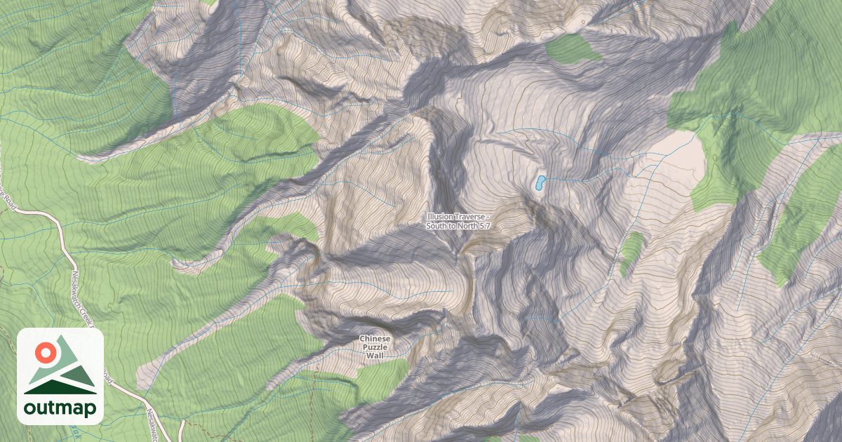 Map of Illusion Traverse - South to North