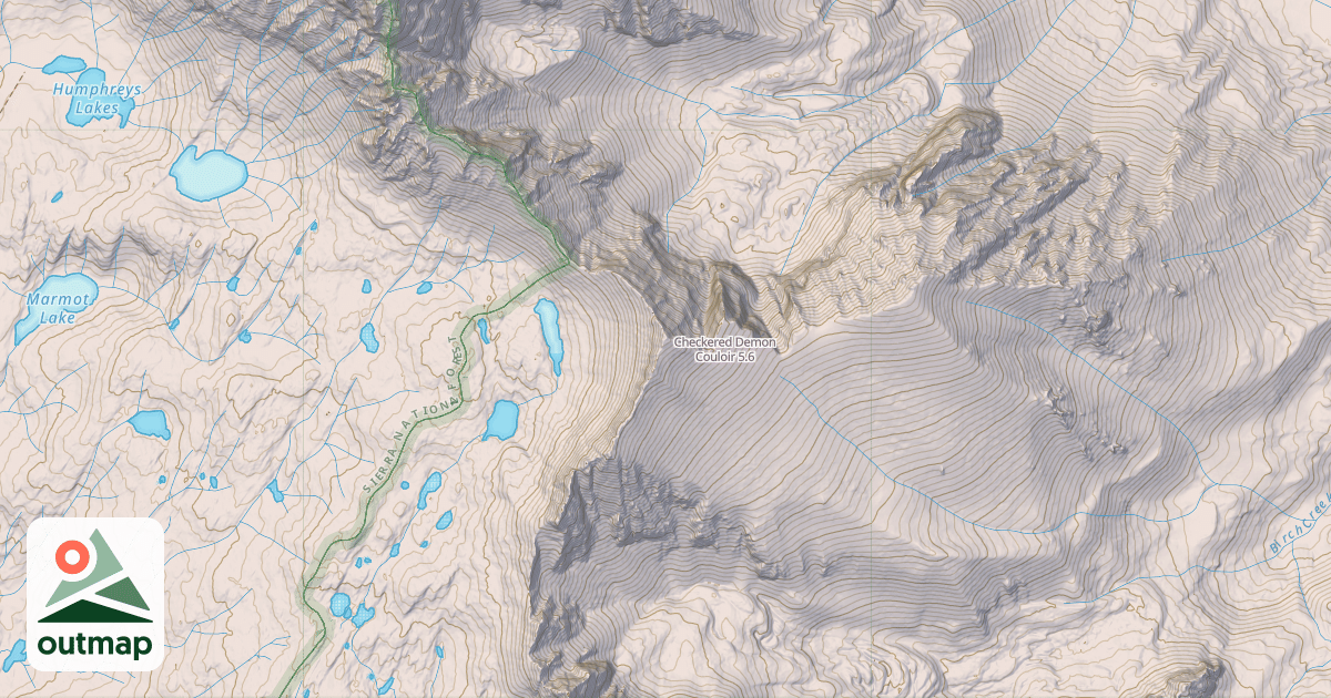 Map of Checkered Demon Couloir
