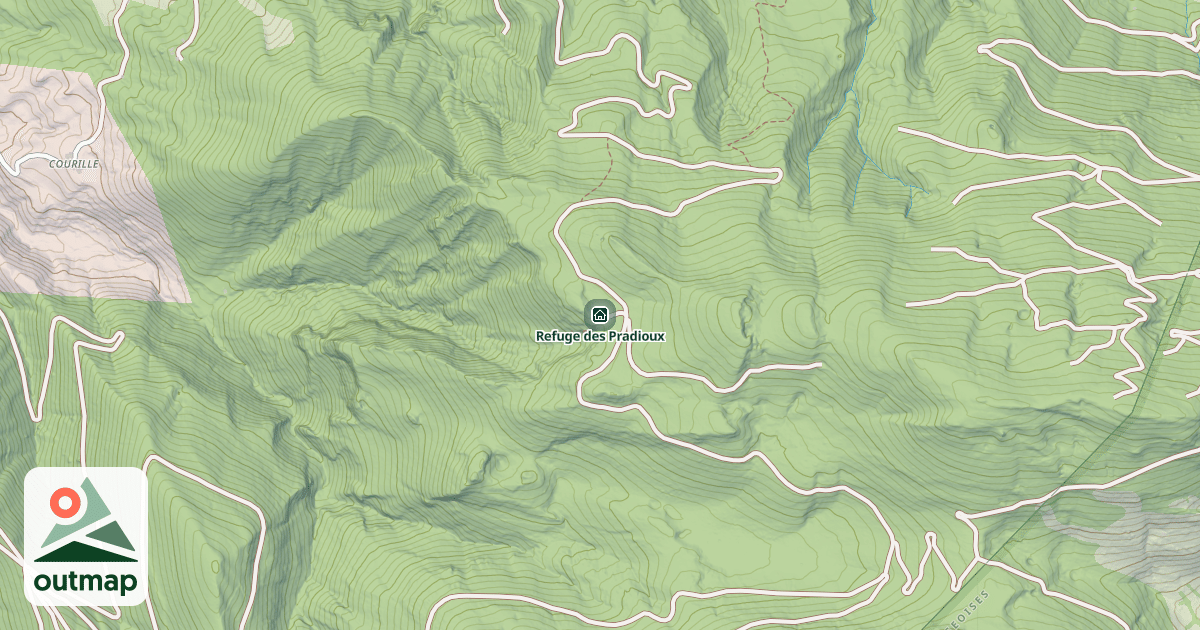 Map of Refuge des Pradioux