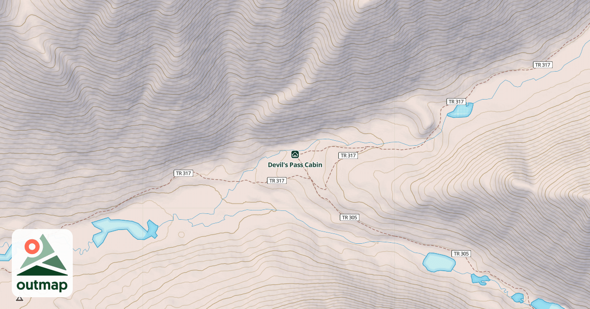 Map of Devil's Pass Cabin