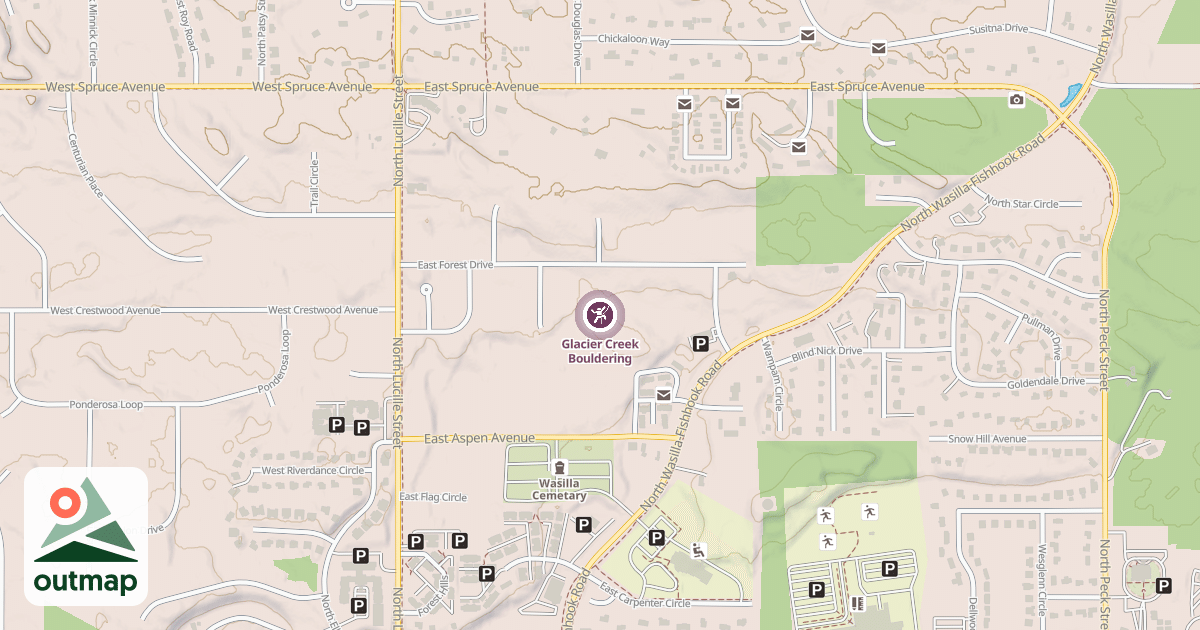 Map of Glacier Creek Bouldering
