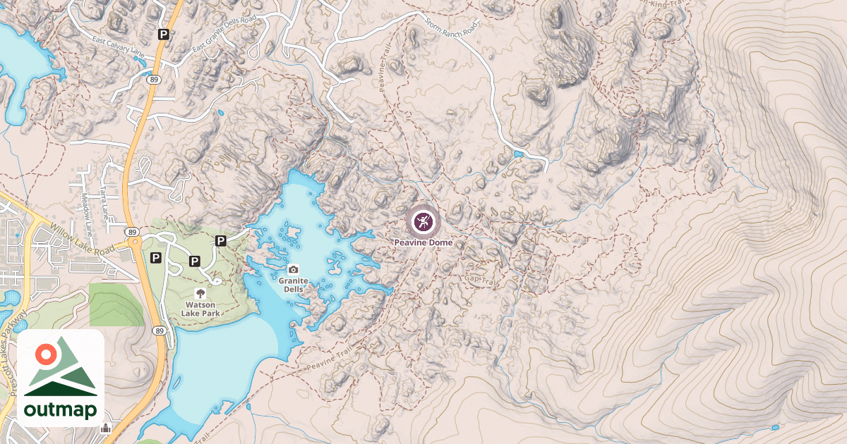Map of Peavine Dome