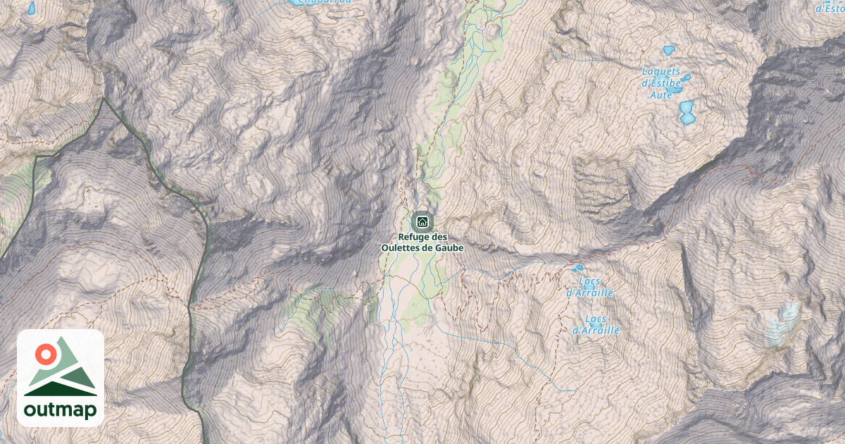 Map of Refuge des Oulettes de Gaube