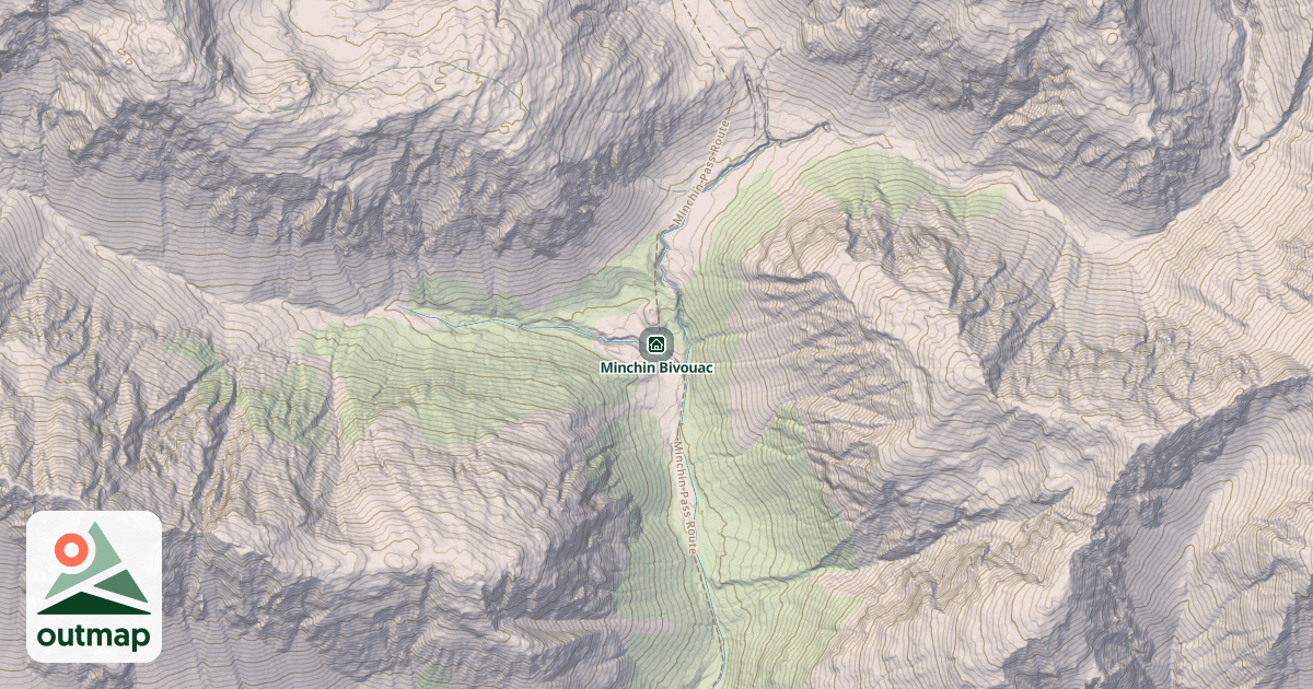 Map of Minchin Bivouac