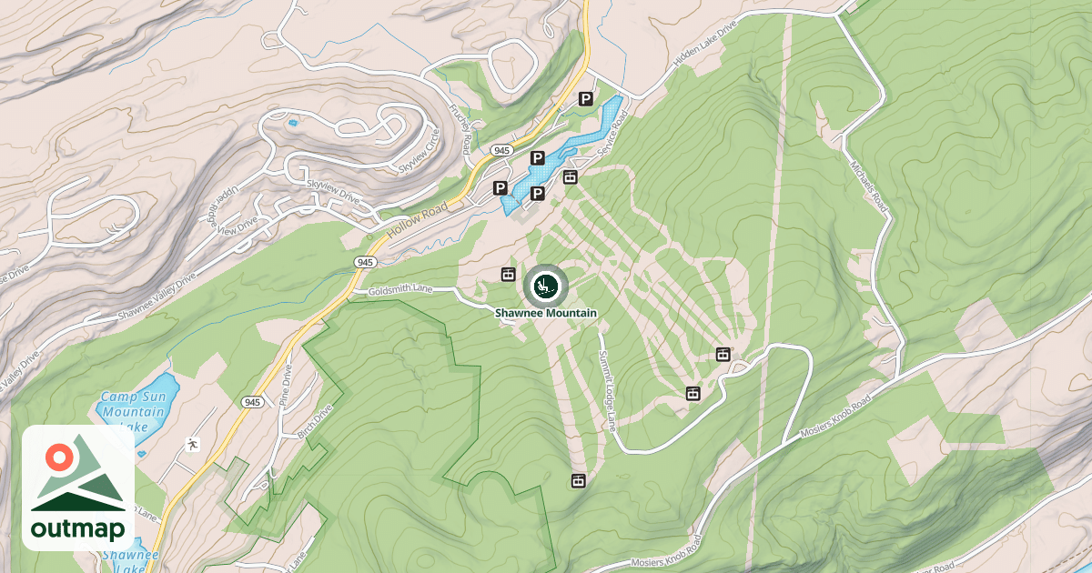 Map of Shawnee Mountain