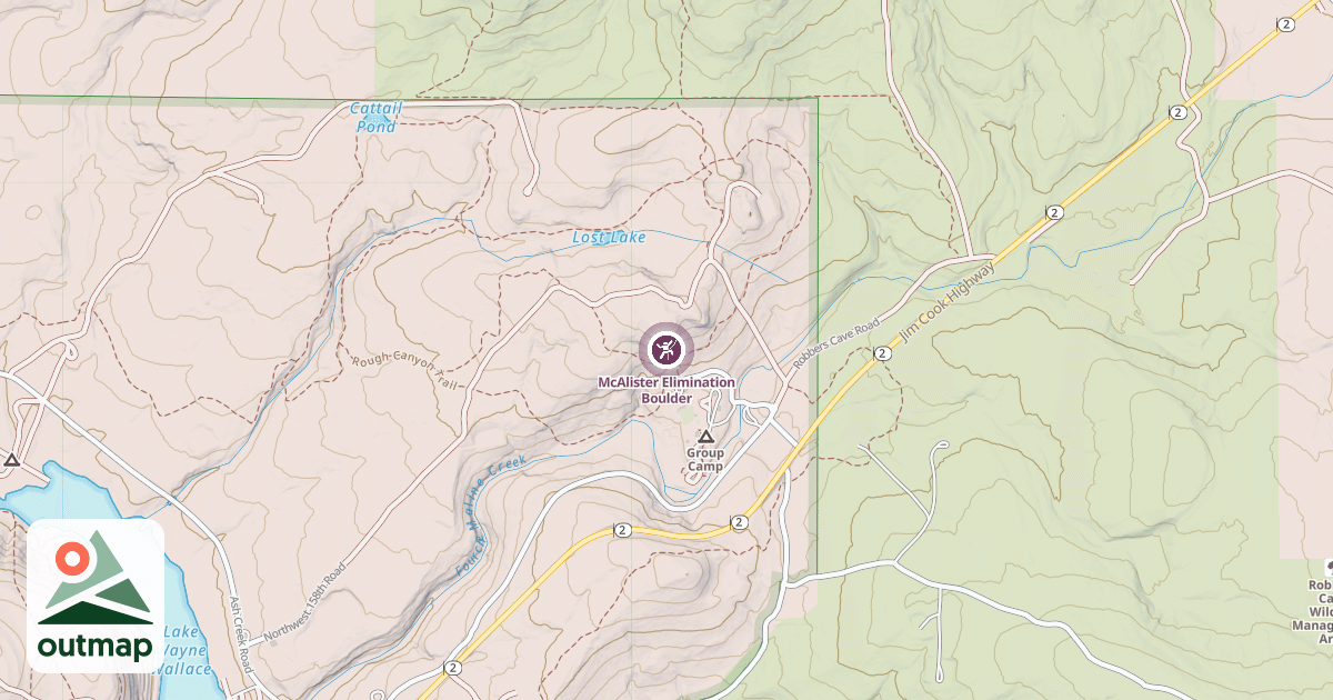 Map of McAlister Elimination Boulder