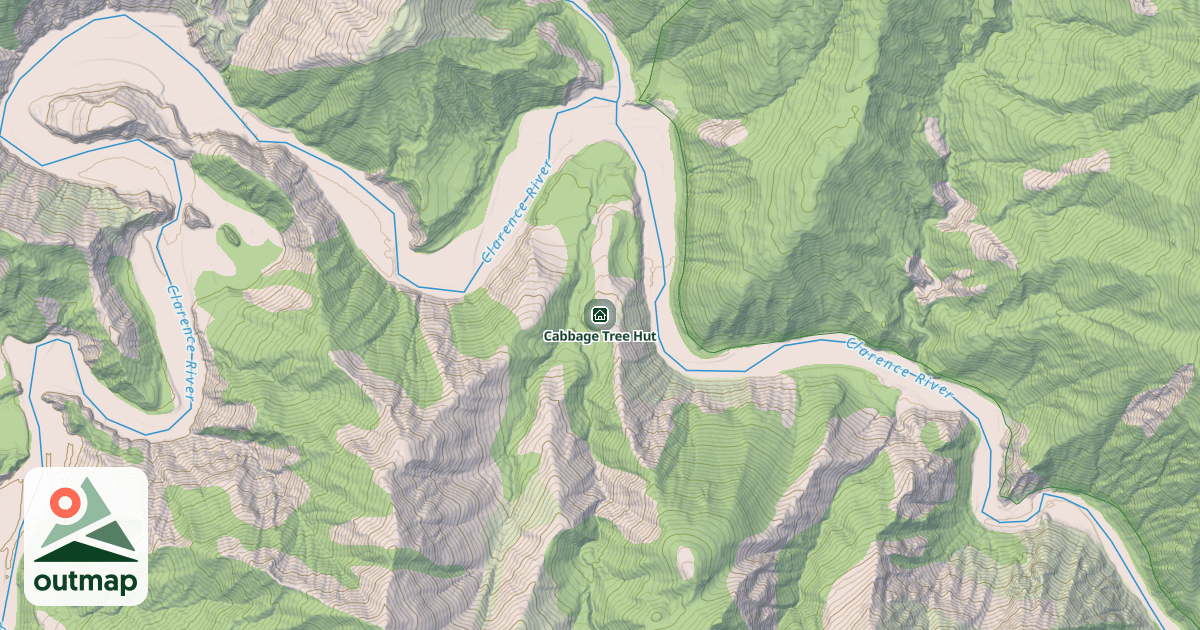 Map of Cabbage Tree Hut