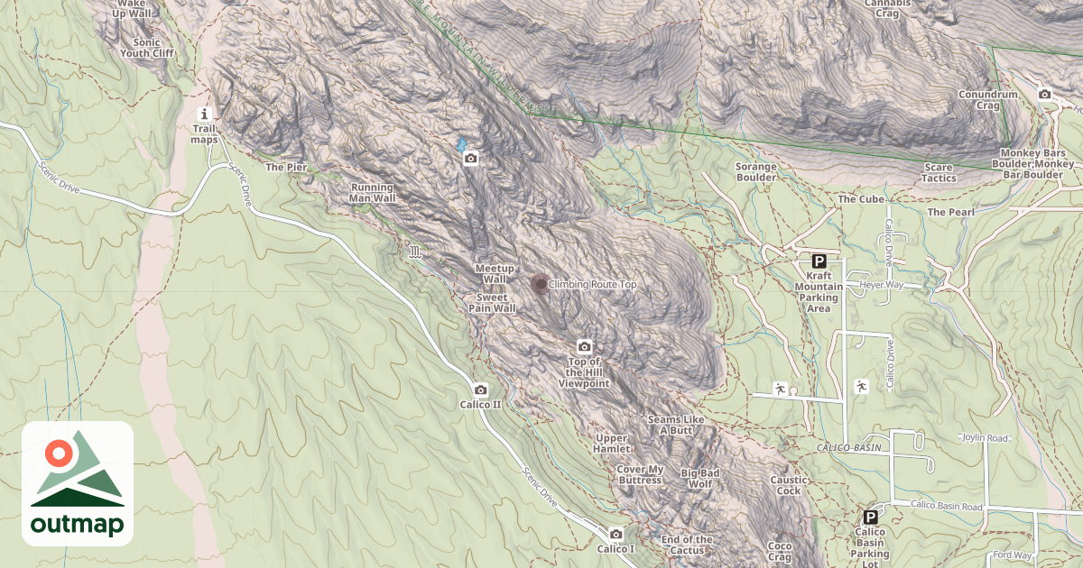 Map of Climbing Route Top