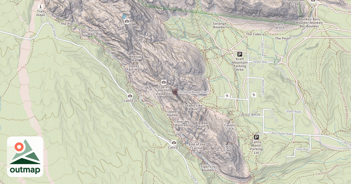 Map of Climbing Route Start