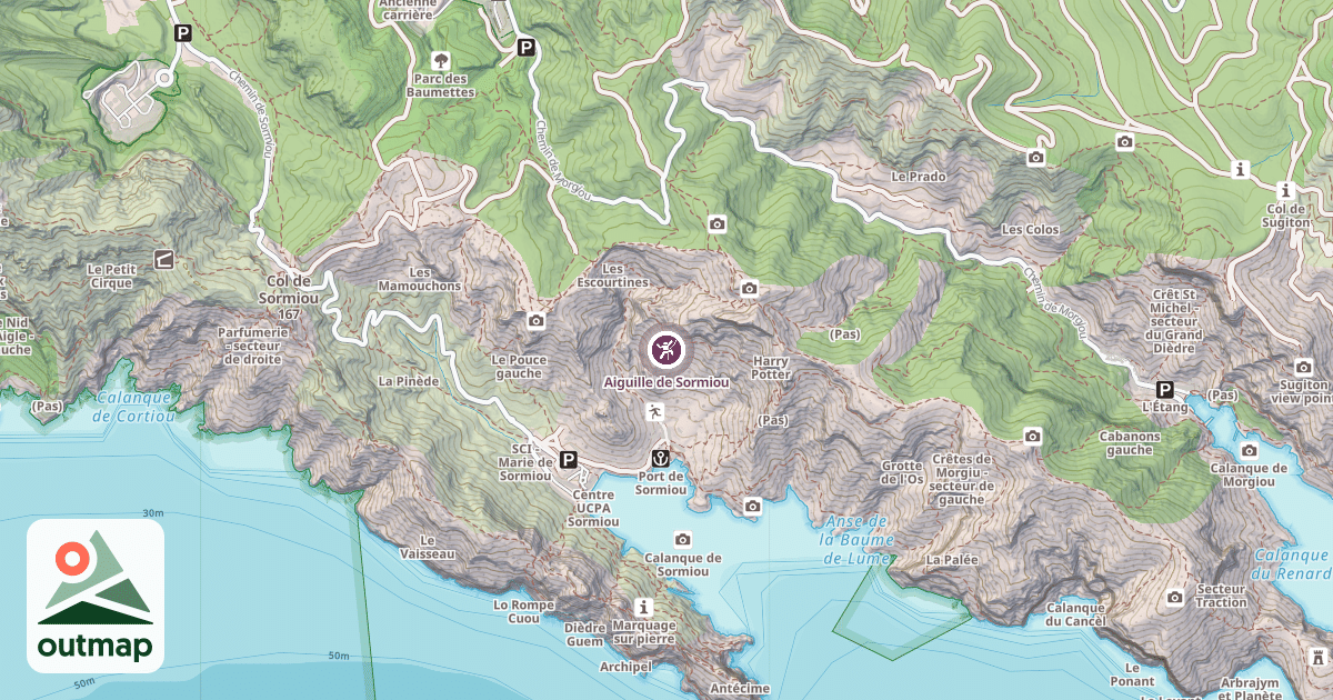 Map of Aiguille de Sormiou