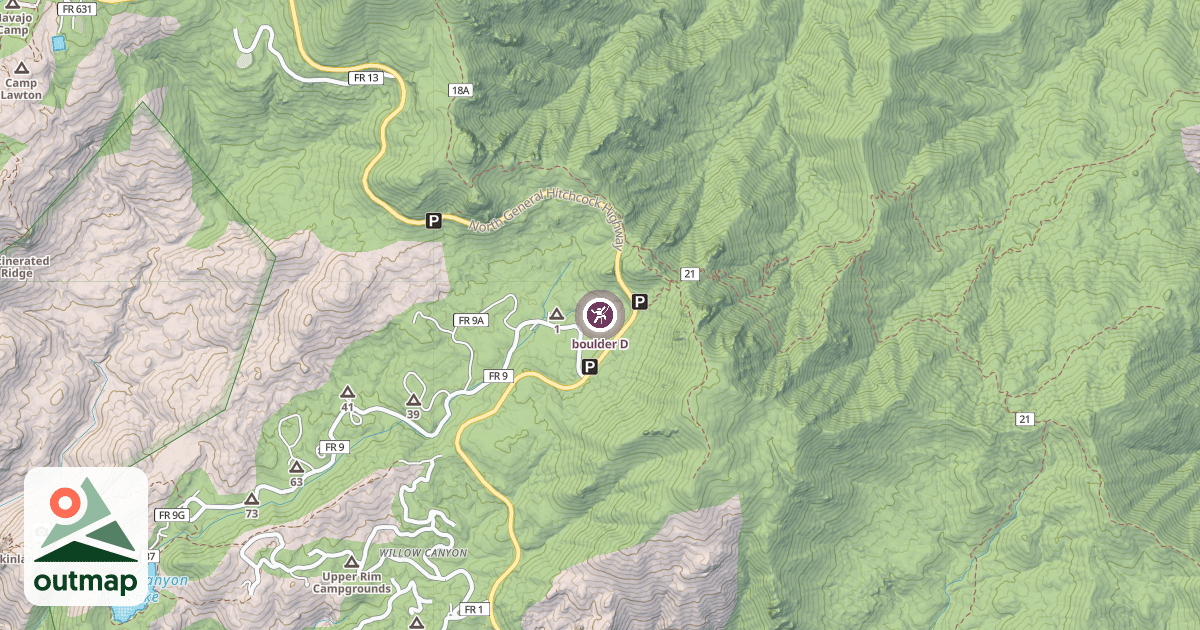Map of boulder D