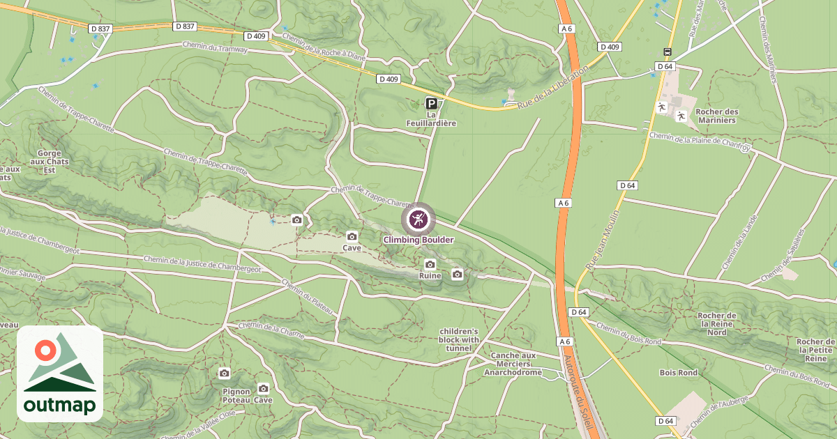 Map of Climbing Boulder
