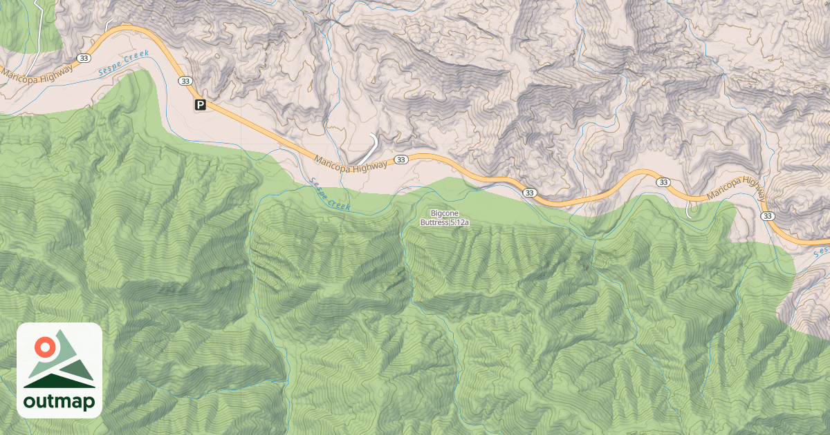 Map of Bigcone Buttress