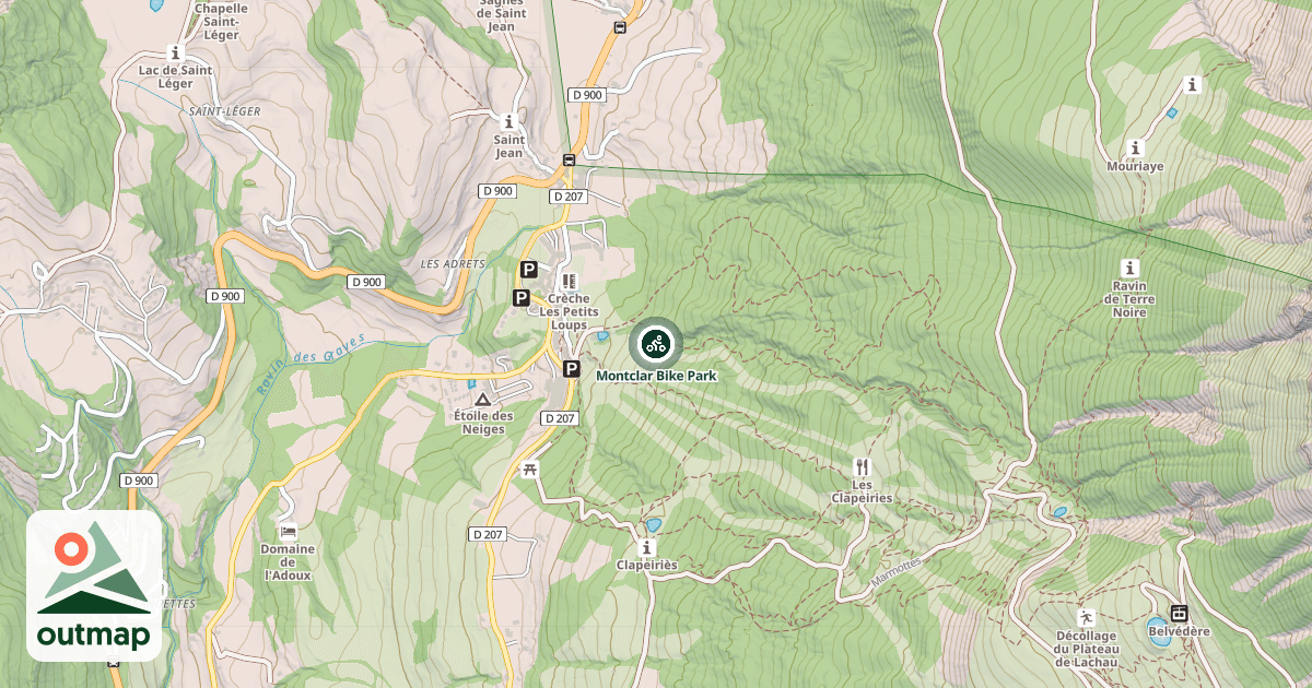 Map of Montclar Bike Park