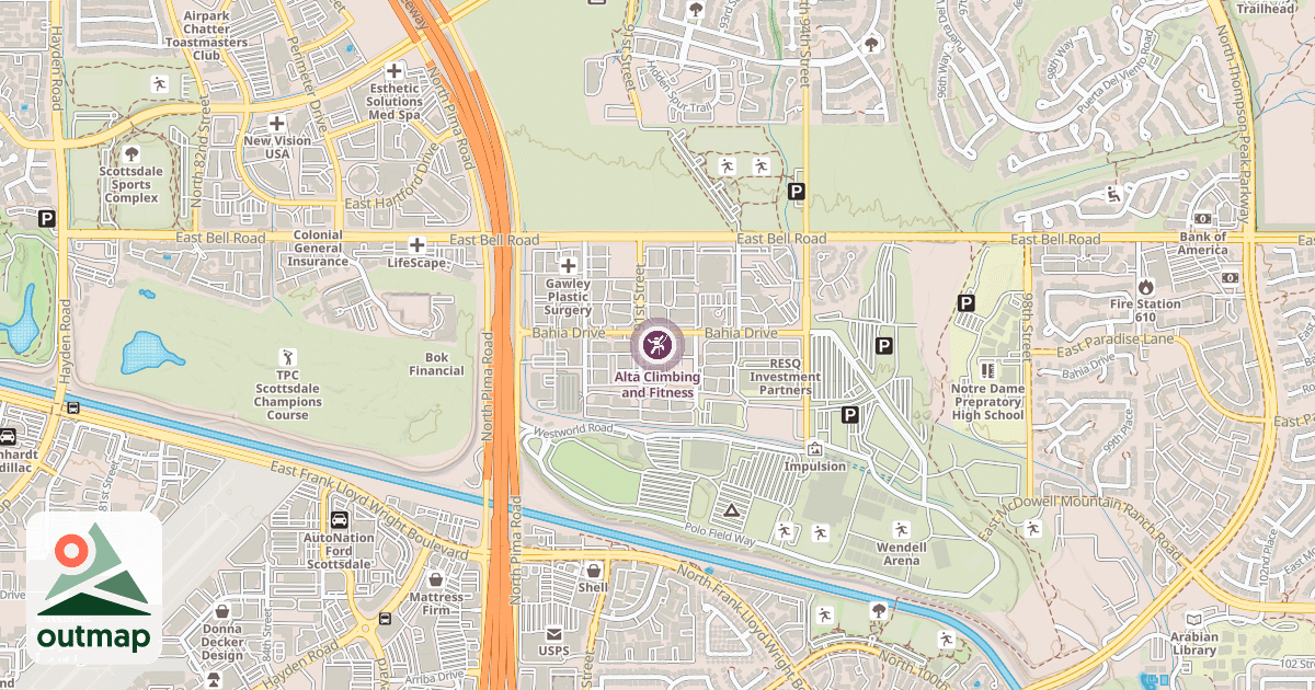 Map of Alta Climbing and Fitness
