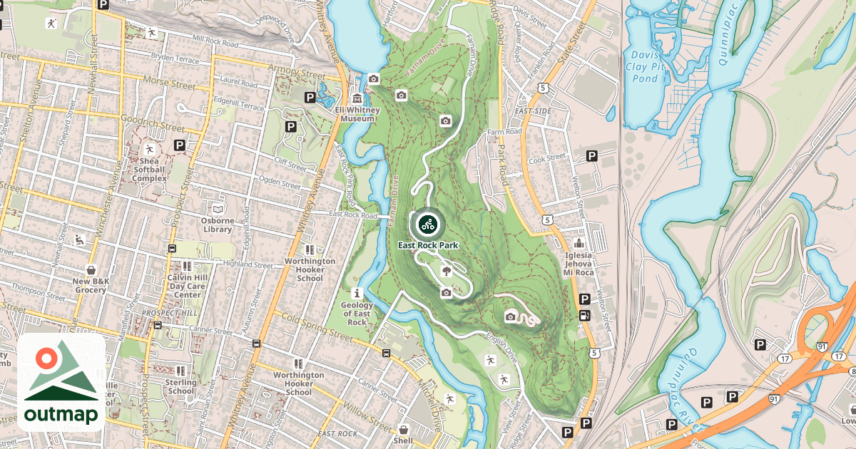 Map of East Rock Park