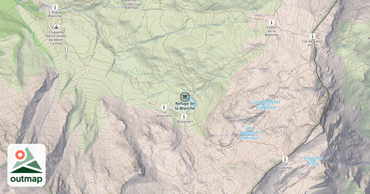 Map of Refuge de la Blanche