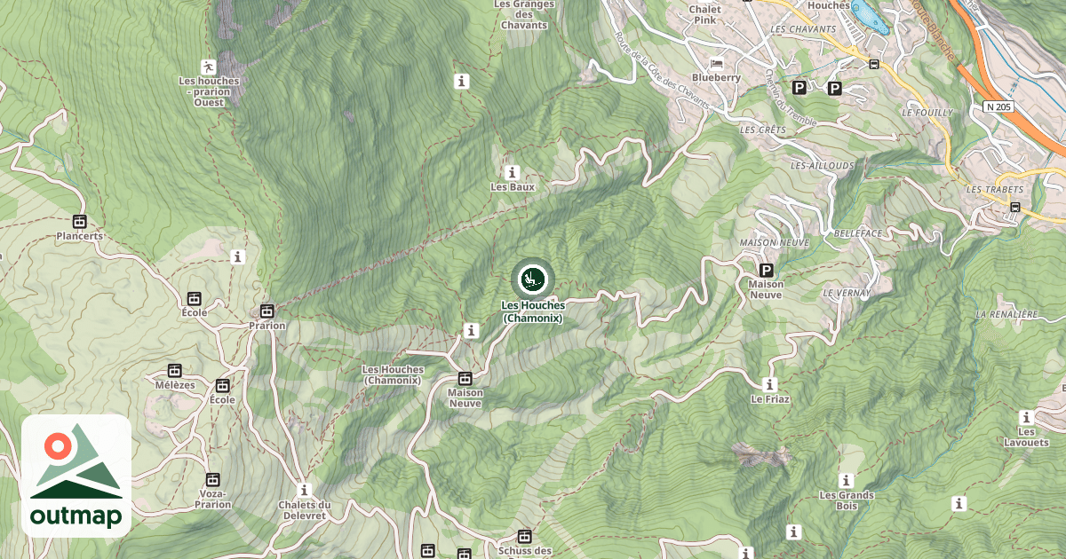 Map of Les Houches (Chamonix)
