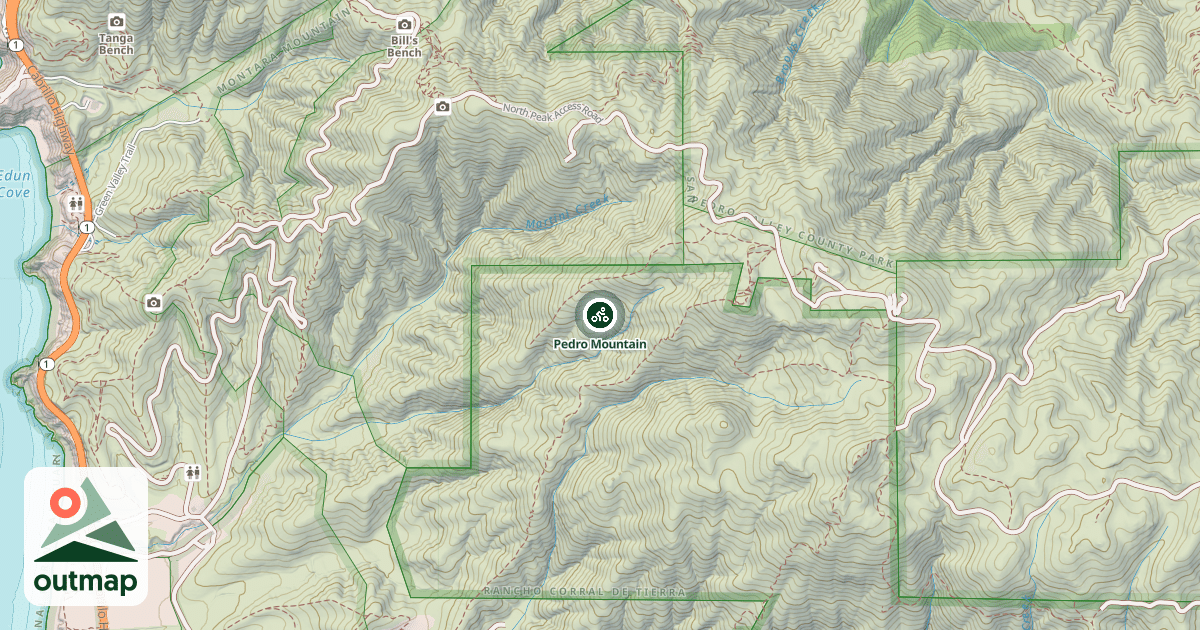 Map of Pedro Mountain