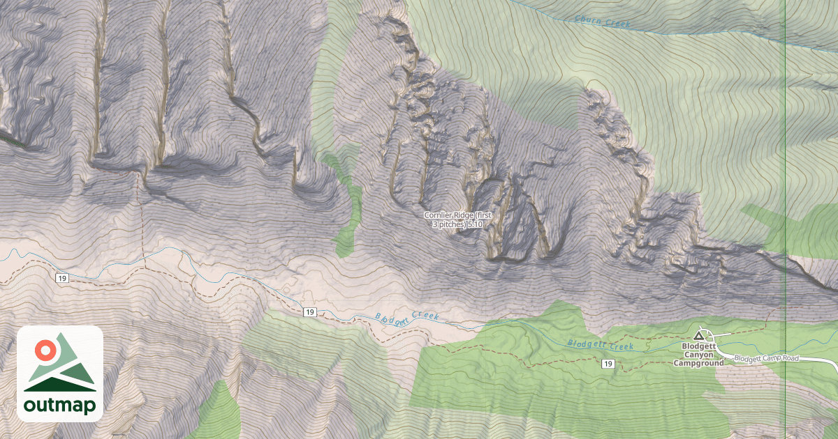 Map of Cornlier Ridge (first 3 pitches)