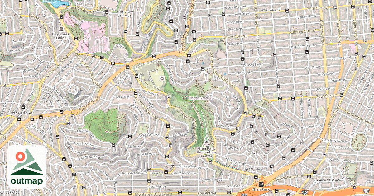 Map of Thistle Arete